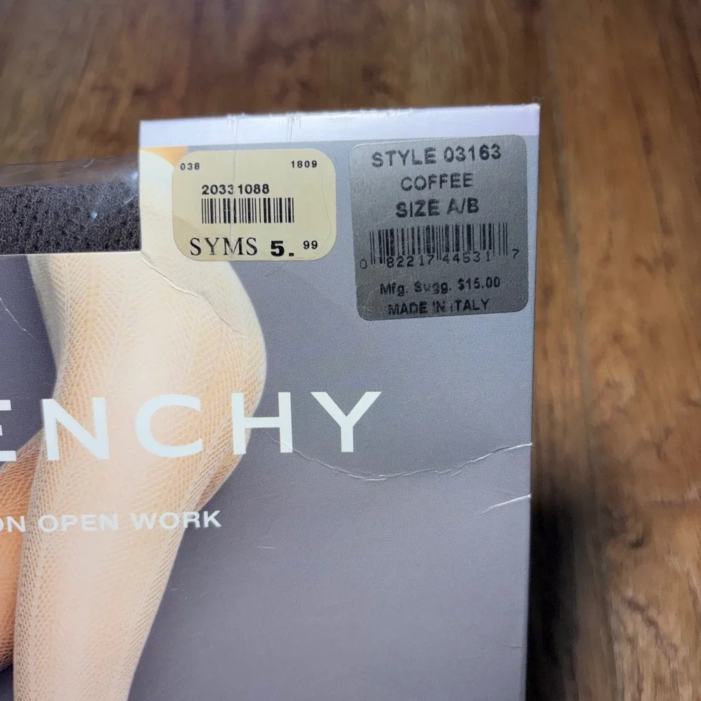Givenchy Pret A Porter Chevron Open Work Tights Set of 2 black made in Italy A/B